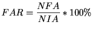 $\displaystyle FAR = \frac{NFA}{NIA} * 100 \% $