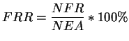 $\displaystyle FRR = \frac{NFR}{NEA} * 100 \% $
